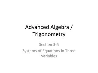 advanced algebra trigonometry