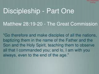 VCC Discipleship Training