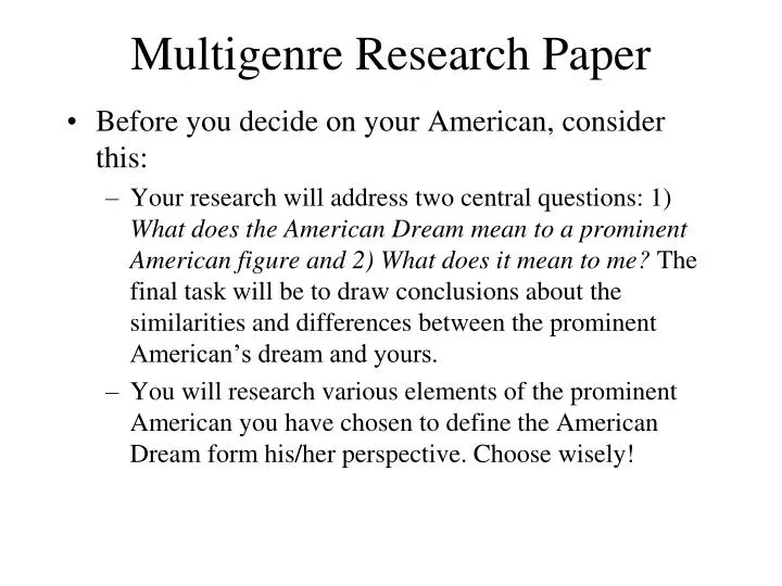 multigenre research paper