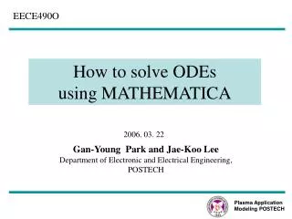 How to solve ODEs using MATHEMATICA