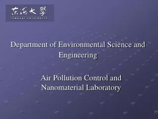 Department of Environmental Science and Engineering