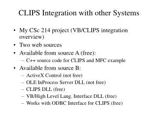 CLIPS Integration with other Systems
