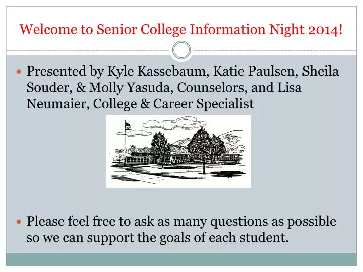 welcome to senior college information night 2014