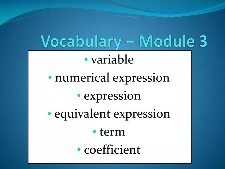 vocabulary module 3