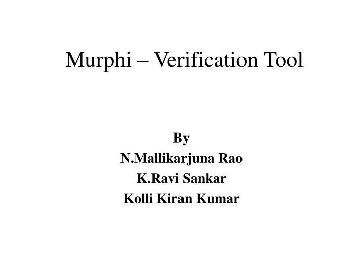 murphi verification tool