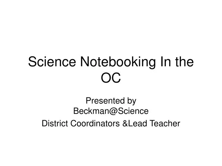 science notebooking in the oc