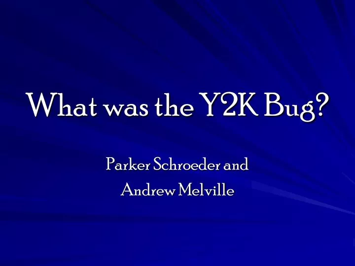 what was the y2k bug