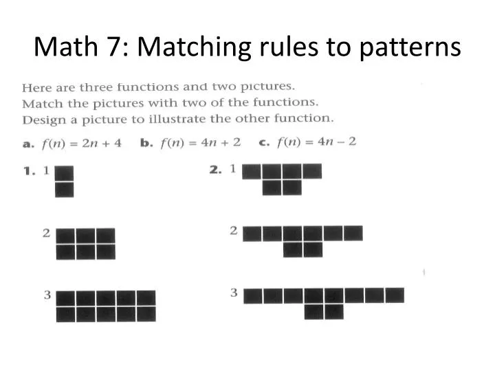 math 7 matching rules to patterns