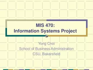 MIS 470 : Information Systems Project
