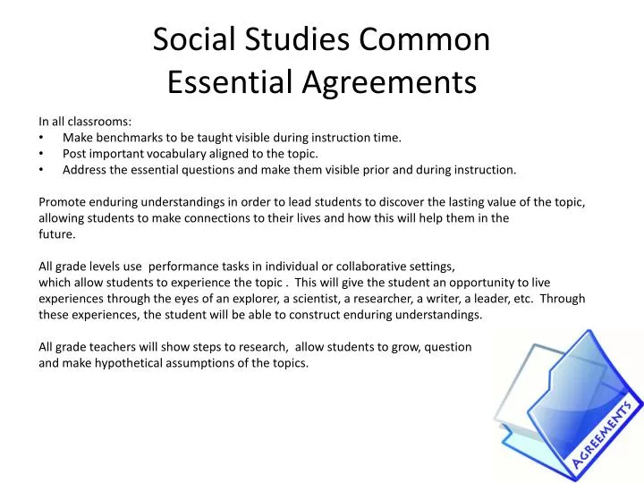 social studies common essential a greements