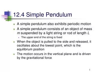 12.4 Simple Pendulum