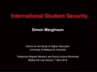 International Student Security