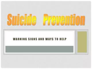 Warning Signs and Ways to Help