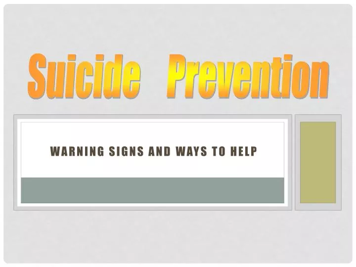 warning signs and ways to help