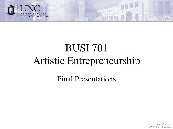 busi 701 artistic entrepreneurship