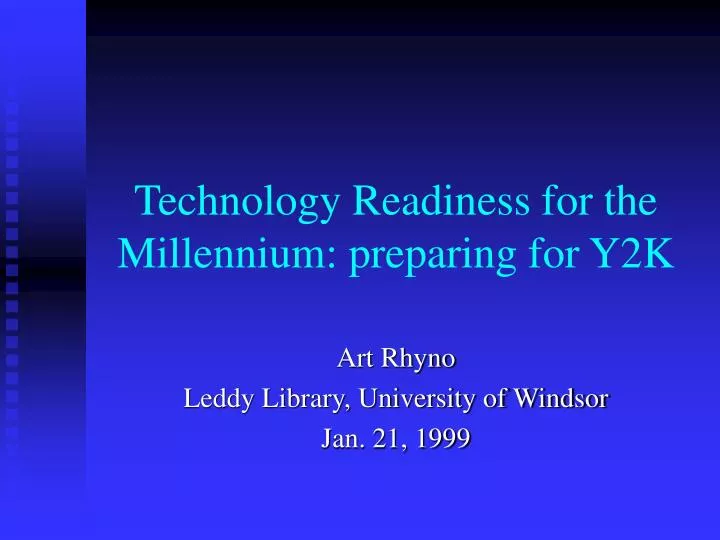 technology readiness for the millennium preparing for y2k