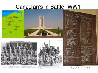 Canadian’s in Battle- WW1