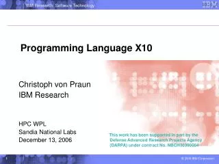 Programming Language X10