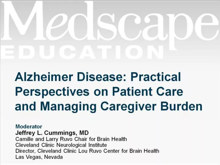 alzheimer disease practical perspectives on patient care and managing caregiver burden