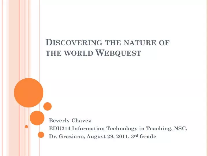 discovering the nature of the world webquest