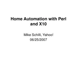 Home Automation with Perl and X10