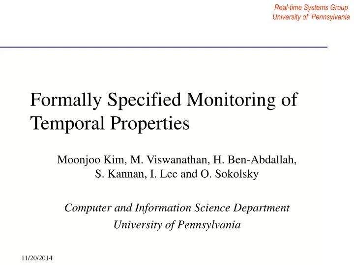 formally specified monitoring of temporal properties