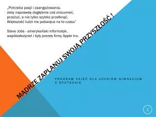 m drze zaplanuj swoj przysz o