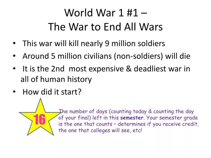 world war 1 1 the war to end all wars