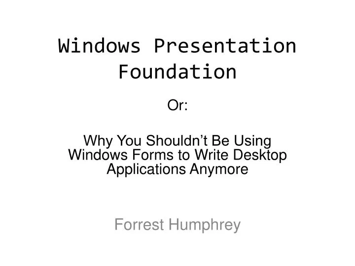 windows presentation foundation