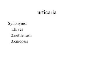 urticaria