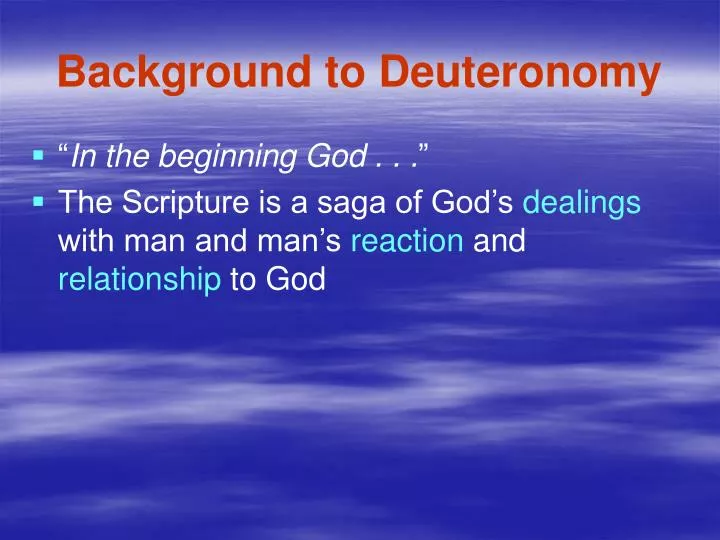 background to deuteronomy