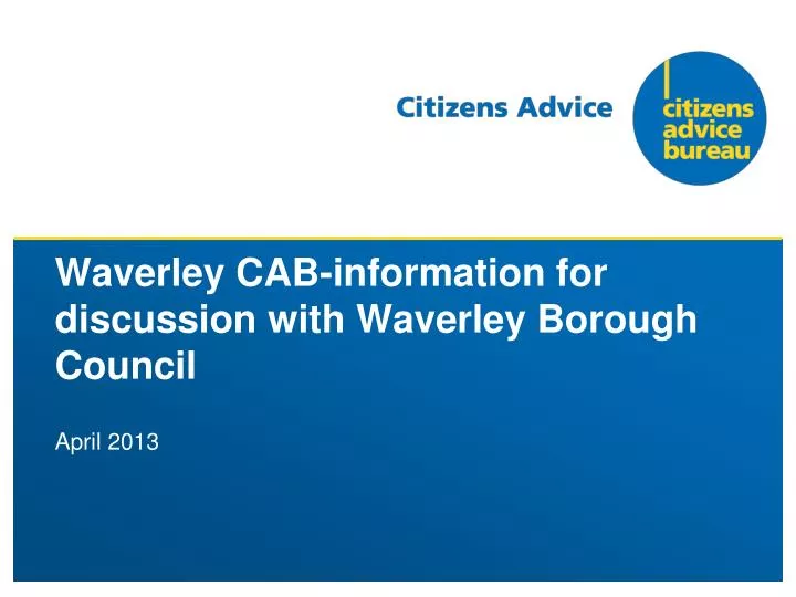 waverley cab information for discussion with waverley borough council