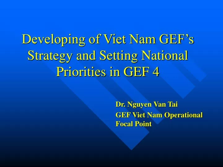 developing of viet nam gef s strategy and setting national priorities in gef 4