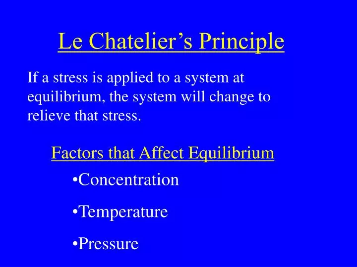 le chatelier s principle