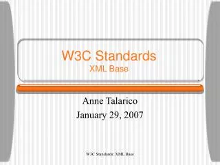 W3C Standards XML Base