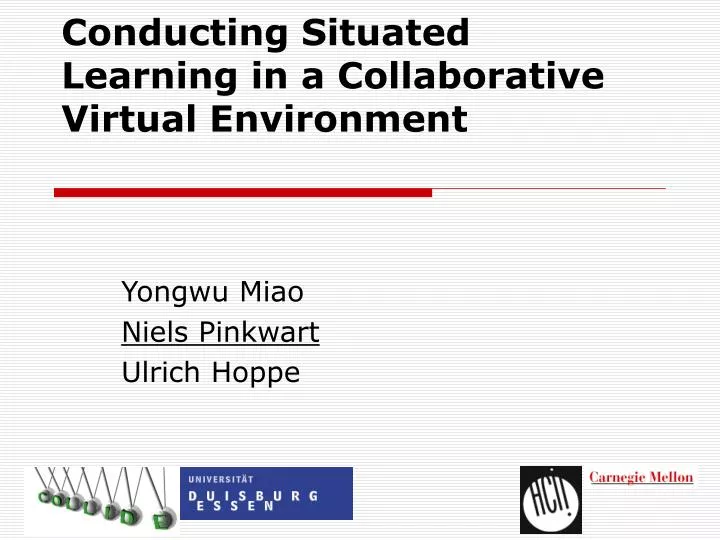 conducting situated learning in a collaborative virtual environment