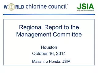 regional report to the management committee