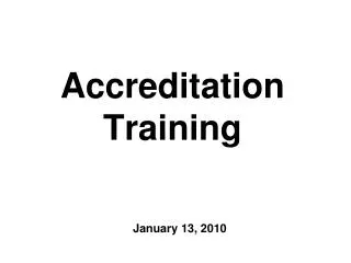 Accreditation Training