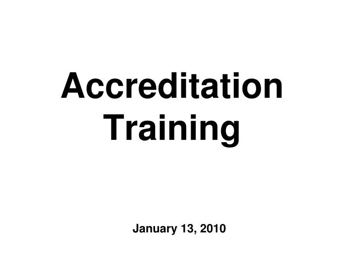 accreditation training