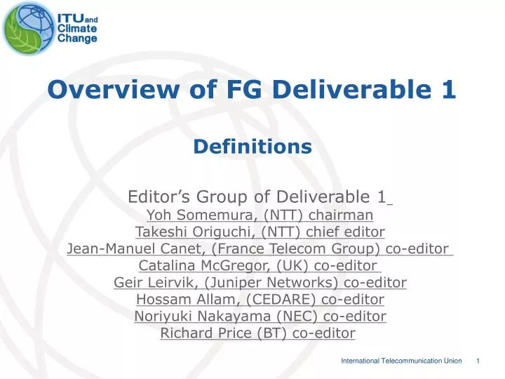 overview of fg deliverable 1 definitions