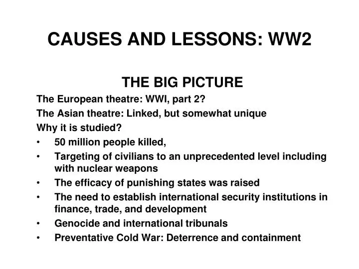 causes and lessons ww2
