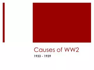 Causes of WW2