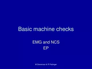 Basic machine checks