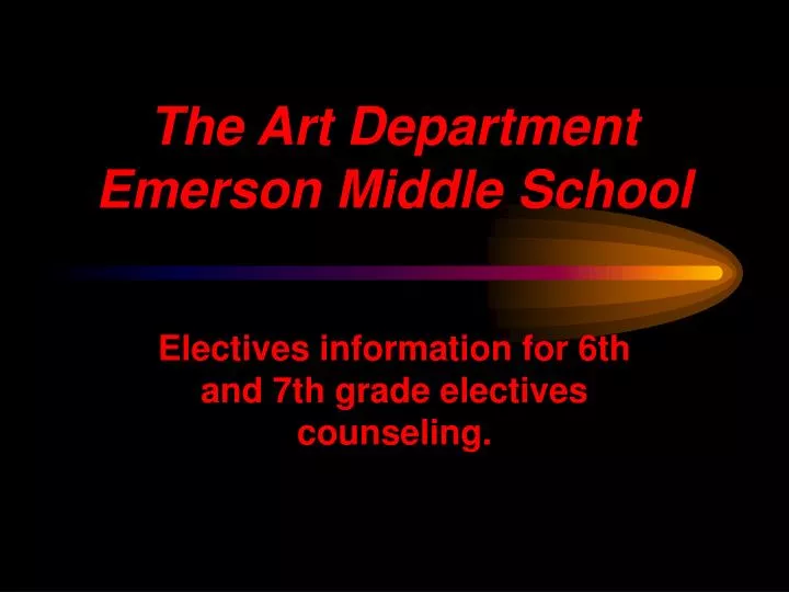 the art department emerson middle school