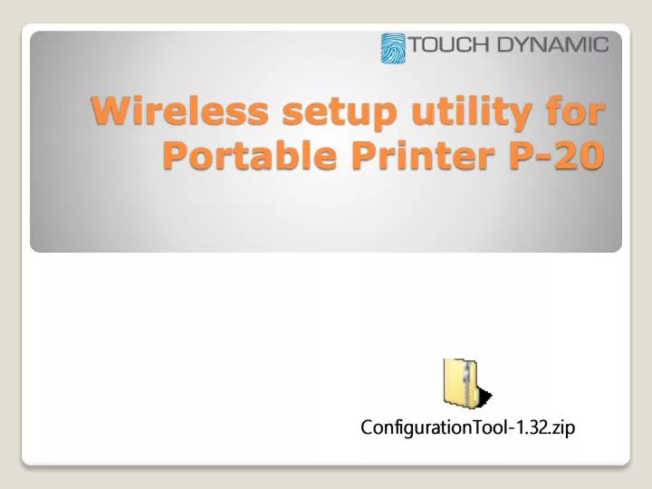wireless setup utility for portable printer p 20