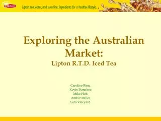 Exploring the Australian Market: Lipton R.T.D. Iced Tea
