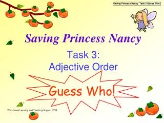 Saving Princess Nancy Task 3: Adjective Order