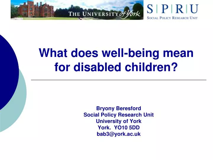 what does well being mean for disabled children