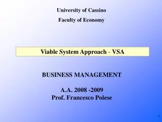 University of Cassino Faculty of Economy