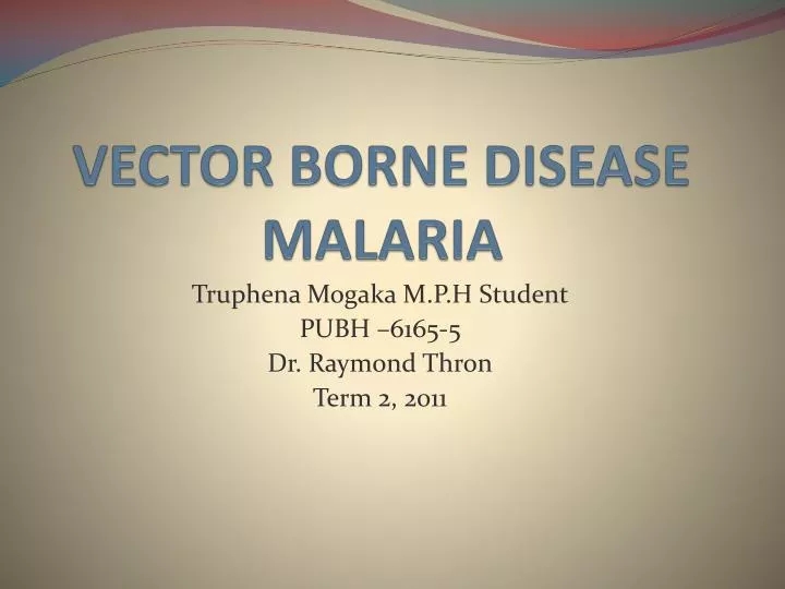 vector borne disease malaria